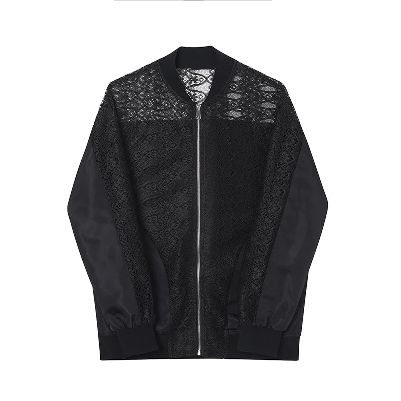 Lace Varsity Bomber Jacket