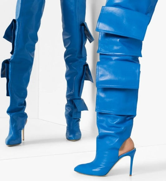Leather Packet  Knee Boots