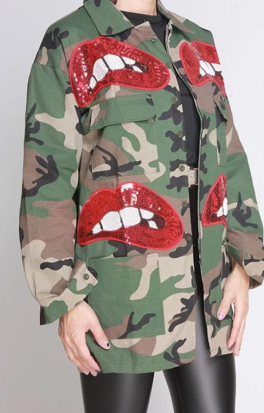 Sequin Lip's Camo Jacket