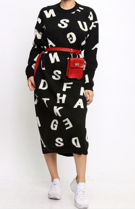 Alphabet Sweater Dress