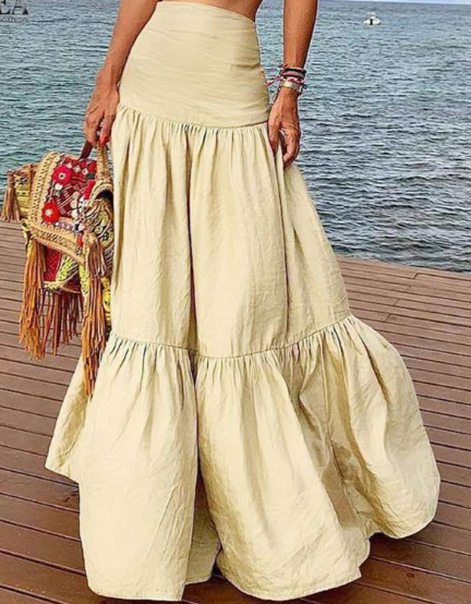 Creamy Linen Skirt