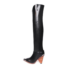 New Thigh High Metal Pointed Toe Cowgil