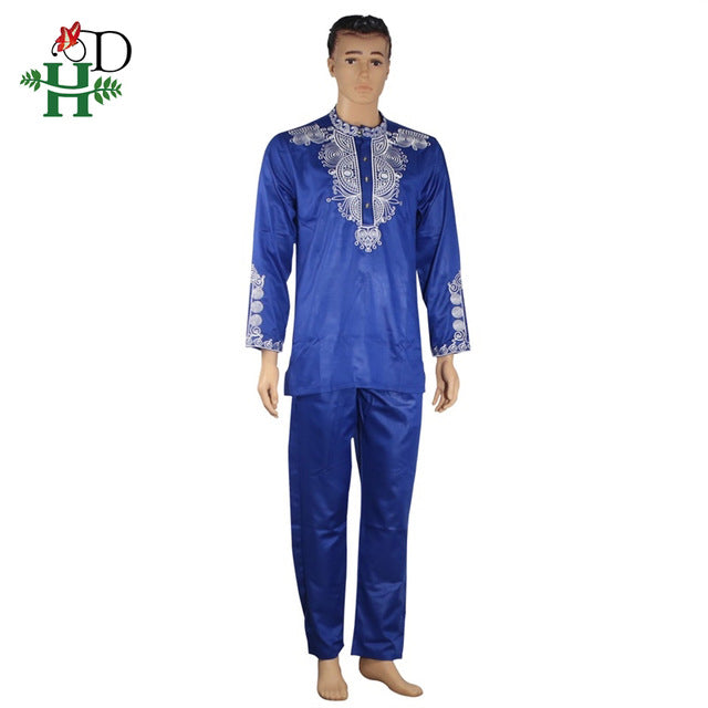 African Dashiki mens top pant 2 piece set