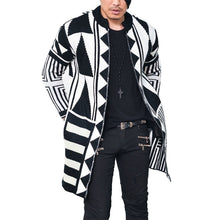 NEW Men Slim Fit Knitted Aztek Trench Cardigan Sweater