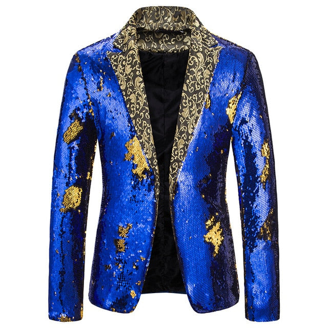 Parklees Lux color block Slim Sequin Blazer Jacket | Men |