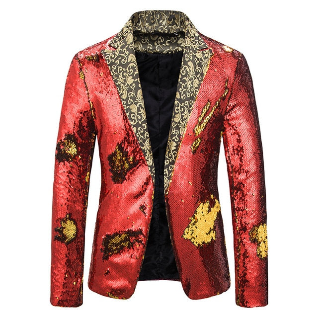 Parklees Lux color block Slim Sequin Blazer Jacket | Men |