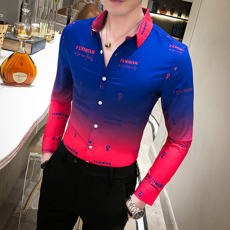 Hot Vice Mens Slim fit Button up Shirt (multi-color)