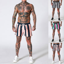 Men / Summer Beach Striped / Bored Shorts / Athletic Training Swimwear Short / Beach Trousers