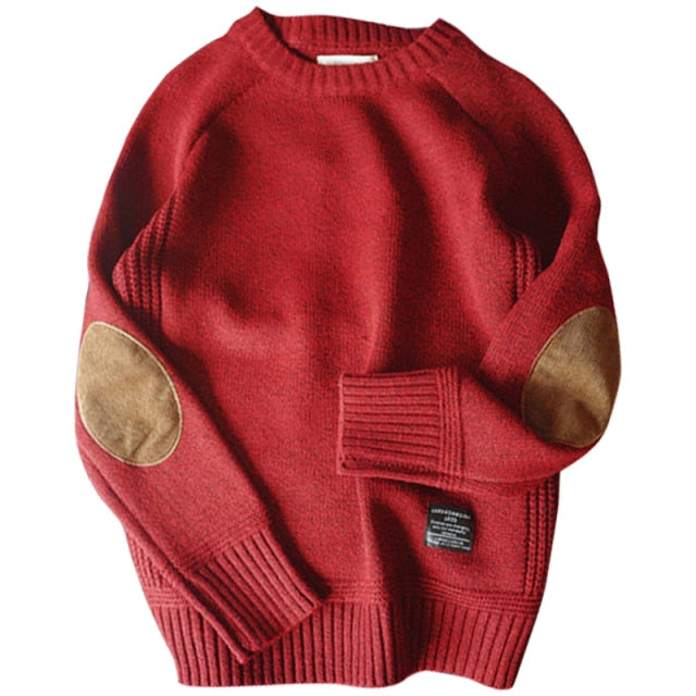 Knitted Elbow Patch Sweater