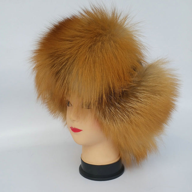 Men's fox fur Bomber cap